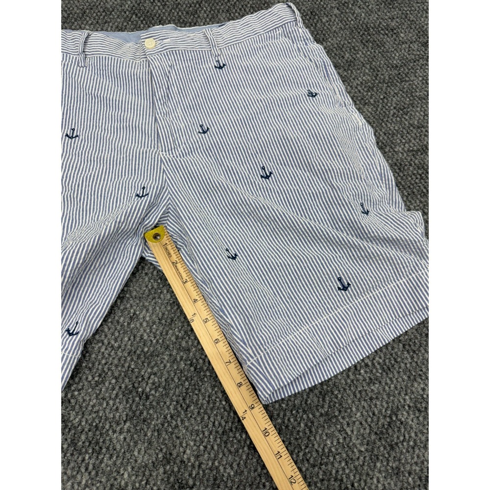 Polo Ralph Lauren Chino Shorts Men's 34 Blue White Striped Anchor Classic Fit 9" - Picture 4 of 8